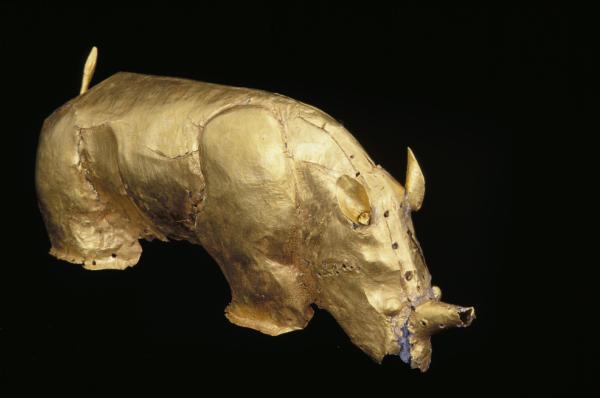 Gold rhino from Mapungubwe, capital of the first kingdom in southern Africa (c. AD 1220–1290) Department of Arts © University of Pretoria